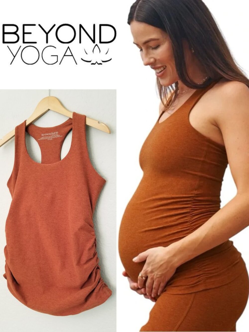 Beyond the Bump Spacedye Bases Covered Maternity Tank XL Racerback Shelf Bra $88